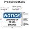 Signmission Contains Up To 10% Ethanol, 5 in W x Rectangle, Vinyl Decal OS-2PACK-NS-D-35-L-10805 - alternate 4